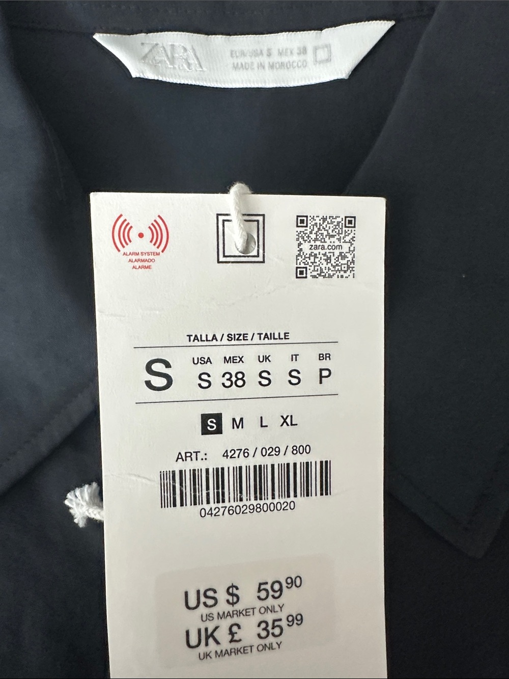 Zara Black Casual Button-Down Shirt